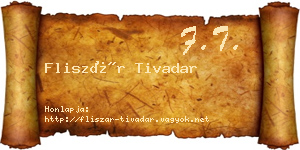 Fliszár Tivadar névjegykártya