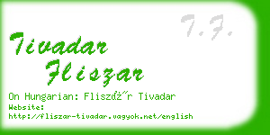 tivadar fliszar business card